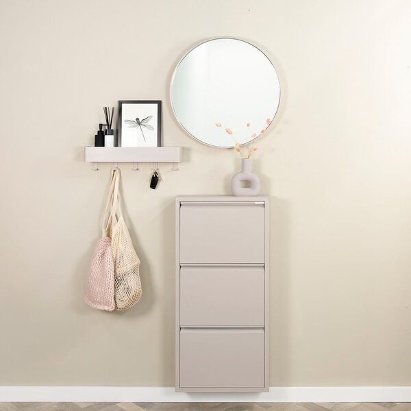 Szarobrązowa metalowa uchylna szafka na buty 50x103x15 cm Billy – Spinder Design