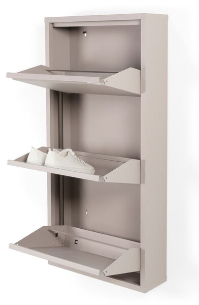 Szarobrązowa metalowa uchylna szafka na buty 50x103x15 cm Billy – Spinder Design