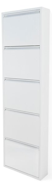 Biała metalowa uchylna szafka na buty 50x169x15 cm Billy – Spinder Design