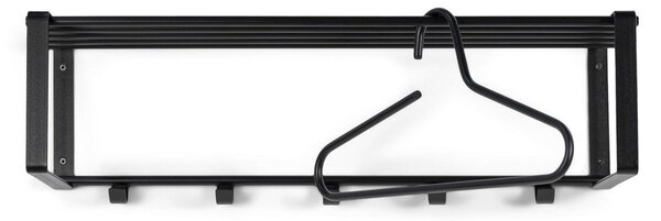 Czarny metalowy wieszak ścienny z półką 70 cm Rex – Spinder Design
