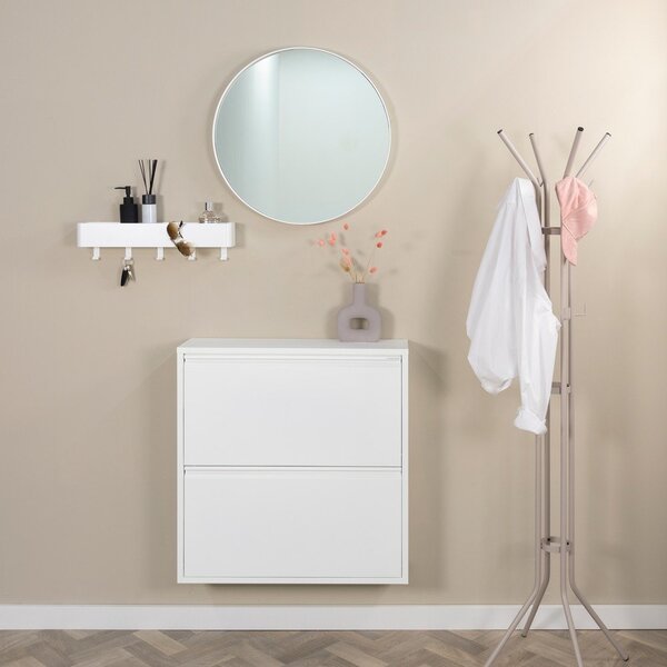Biała metalowa uchylna szafka na buty 75x77,5x22,5 cm Billy – Spinder Design
