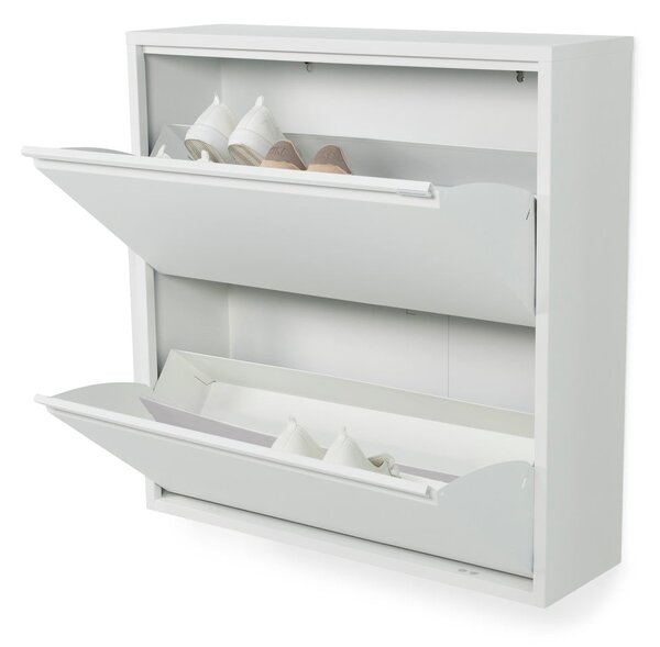 Biała metalowa uchylna szafka na buty 75x77,5x22,5 cm Billy – Spinder Design