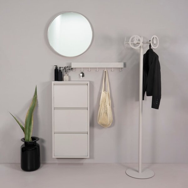 Szarobrązowa metalowa uchylna szafka na buty 50x103x15 cm Billy – Spinder Design