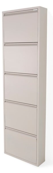 Szarobrązowa metalowa uchylna szafka na buty 50x169x15 cm Billy – Spinder Design