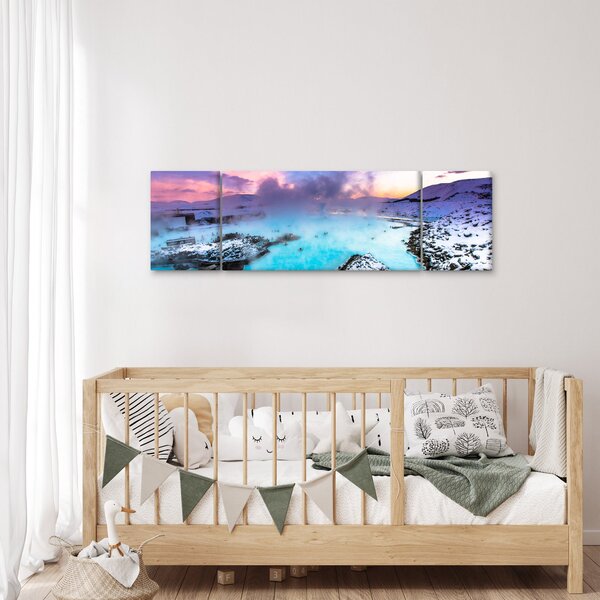 Obraz - Błękitna laguna na Islandii (170x50 cm)