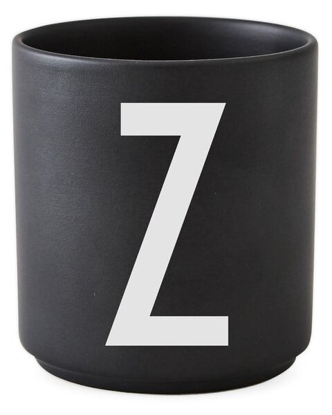 Czarny porcelanowy kubek Design Letters Alphabet Z, 250 ml