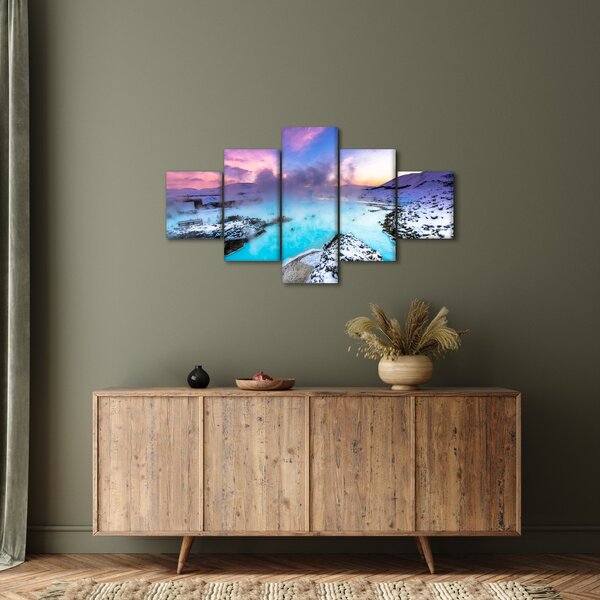 Obraz - Błękitna laguna na Islandii (125x70 cm)