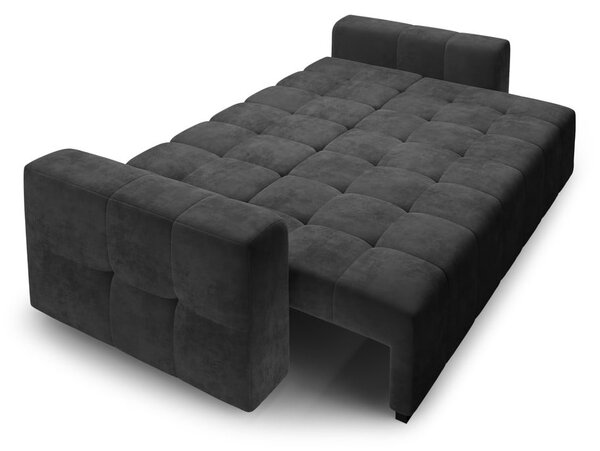 Ciemnoszara aksamitna rozkładana sofa Milo Casa Luca