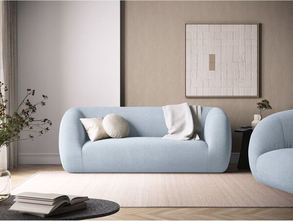 Jasnoniebieska sofa z materiału bouclé 210 cm Essen – Cosmopolitan Design