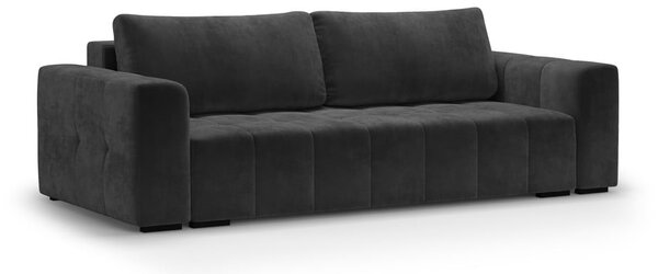 Ciemnoszara aksamitna rozkładana sofa Milo Casa Luca