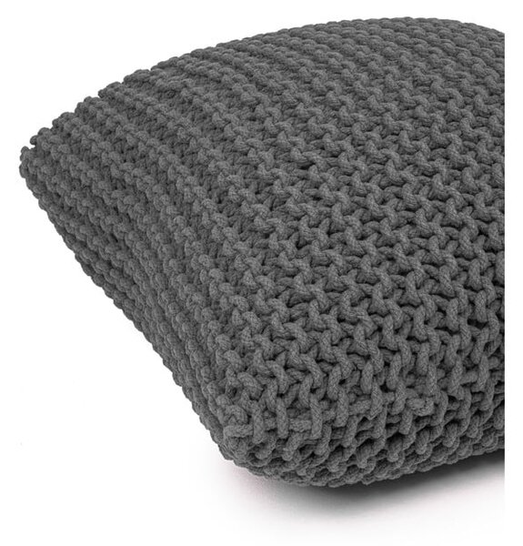 Szary puf w kształcie poduszki Bonami Essentials Knit