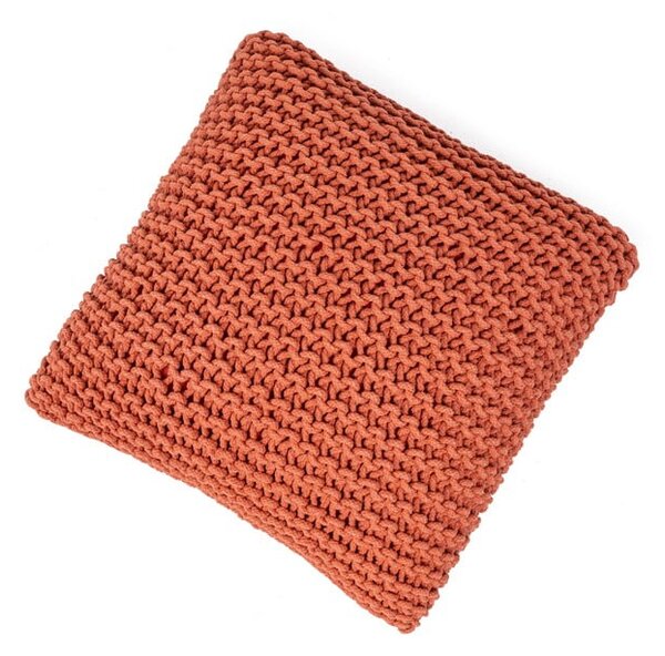 Ceglasty puf w kształcie poduszki Bonami Essentials Knit