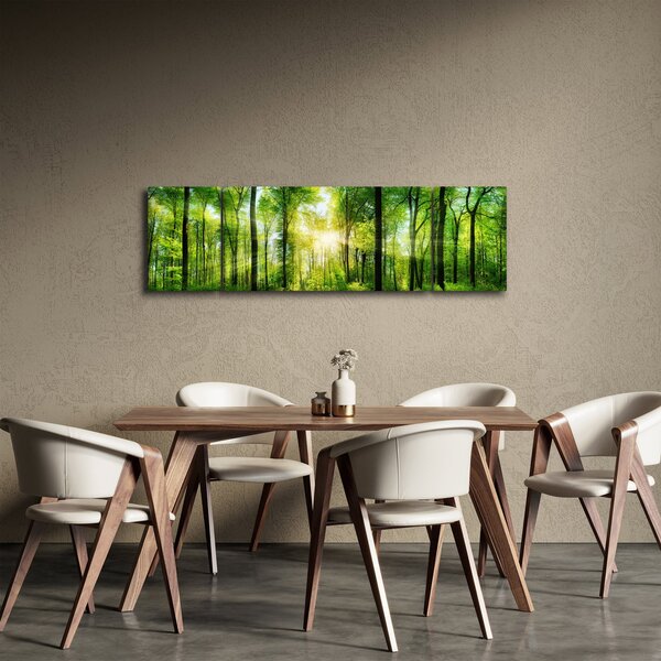 Obraz - Świt w lesie (170x50 cm)