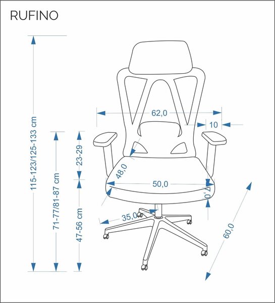 Ergonomiczny fotel biurowy Rufino Halmar, zgodny z normą BHP
