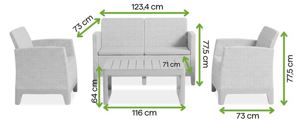 Meble ogrodowe SCANDI MAX2/LYON Pebble Grey-Soft Beige / Sf. Beige - Keter