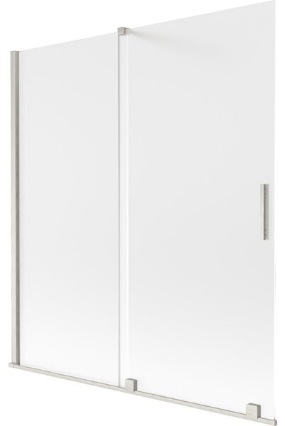 Mexen Velar parawan nawannowy 2-skrzydłowy rozsuwany 150 x 150 cm, szron, nikiel szczotkowany - 896-150-000-31-97