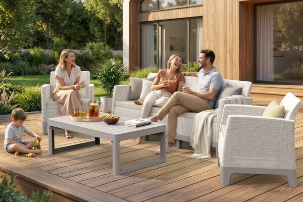 Meble ogrodowe SCANDI MAX2/LYON Pebble Grey-Soft Beige / Sf. Beige - Keter