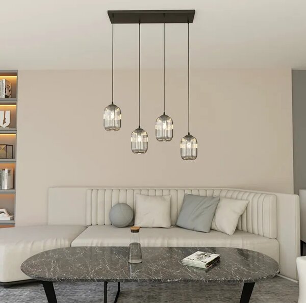Industrialna lampa wisząca z grafitowymi kloszami D164 Z0-M53