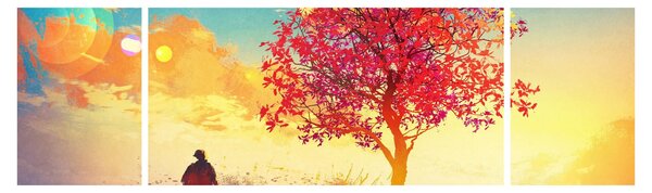 Obraz drzewa na wzgórzu (170x50 cm)