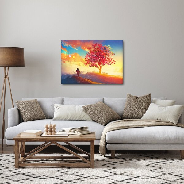 Obraz drzewa na wzgórzu (70x50 cm)