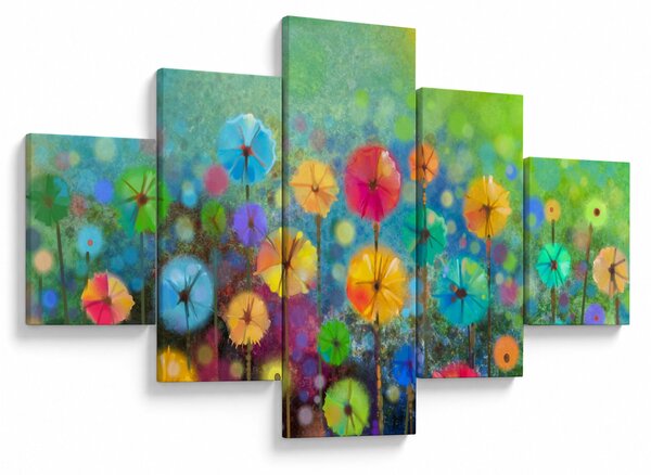 Obraz - Abstrakcyjne kwiaty (125x70 cm)
