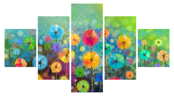 Obraz - Abstrakcyjne kwiaty (125x70 cm)