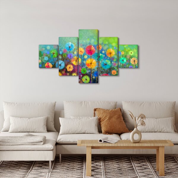 Obraz - Abstrakcyjne kwiaty (125x70 cm)