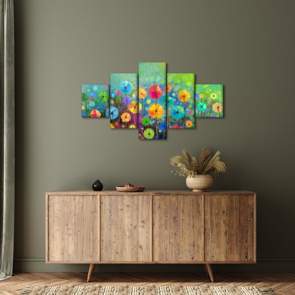 Obraz - Abstrakcyjne kwiaty (125x70 cm)