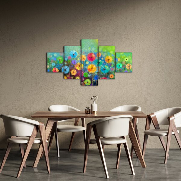 Obraz - Abstrakcyjne kwiaty (125x70 cm)