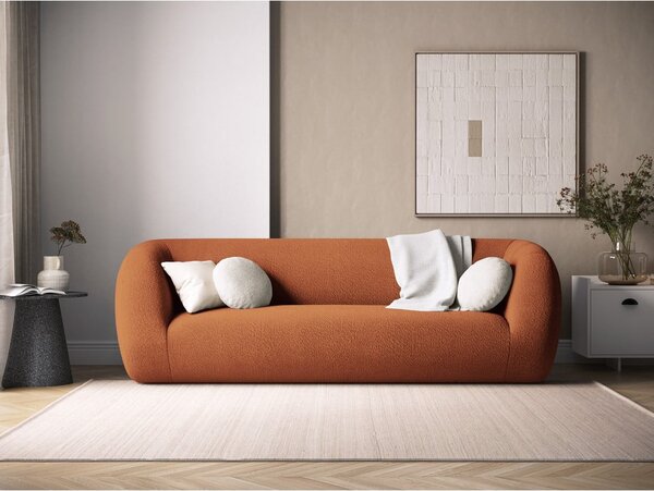 Pomarańczowa sofa z materiału bouclé 230 cm Essen – Cosmopolitan Design