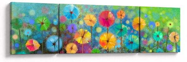 Obraz - Abstrakcyjne kwiaty (170x50 cm)