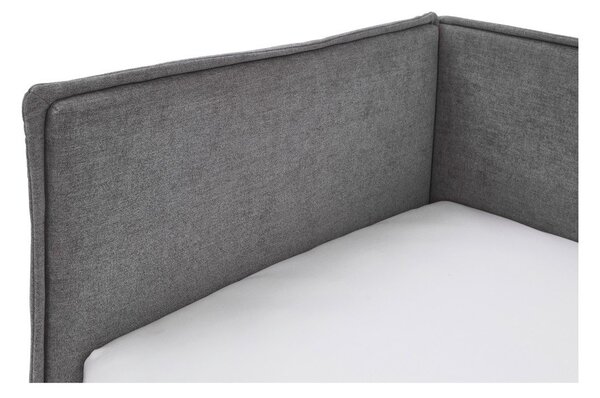 Szare tapicerowane narożne łóżko dziecięce ze schowkiem ze stelażem 120x200 cm Fun – Meise Möbel