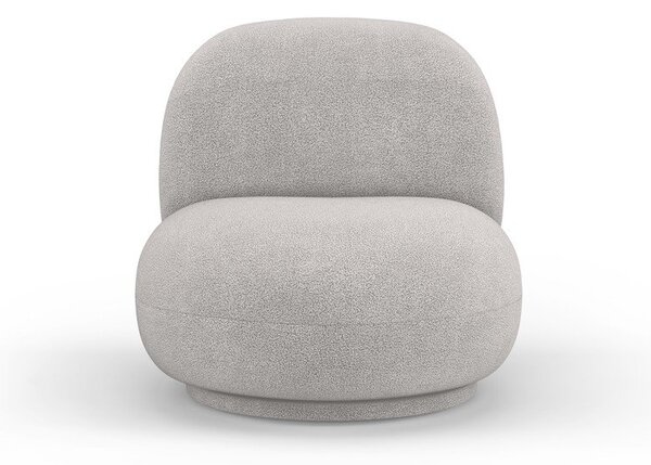 Jasnoszary fotel z materiału bouclé Chuck – Micadoni Home
