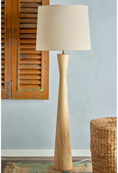 Beżowa lampa stojąca z tekstylnym kloszem (wysokość 130 cm) Leonor – Bloomingville
