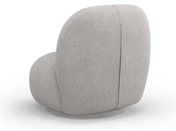 Jasnoszary fotel z materiału bouclé Chuck – Micadoni Home