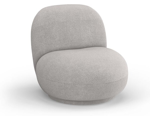 Jasnoszary fotel z materiału bouclé Chuck – Micadoni Home