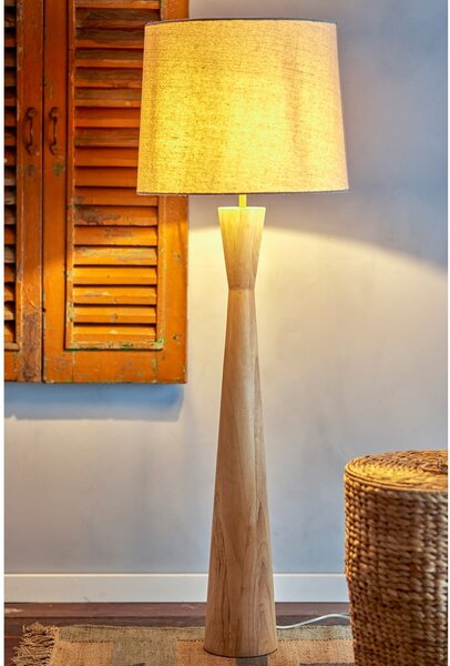 Beżowa lampa stojąca z tekstylnym kloszem (wysokość 130 cm) Leonor – Bloomingville