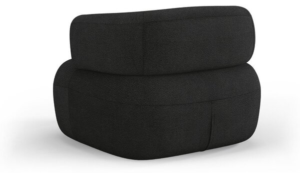 Czarny fotel z materiału bouclé Jenny – Micadoni Home