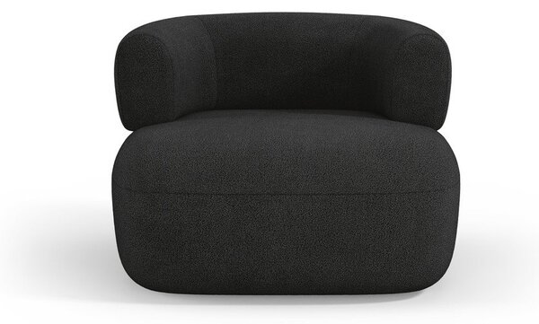 Czarny fotel z materiału bouclé Jenny – Micadoni Home