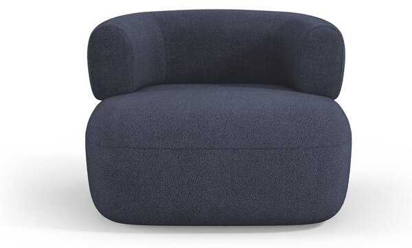 Ciemnoniebieski fotel z materiału bouclé Jenny – Micadoni Home