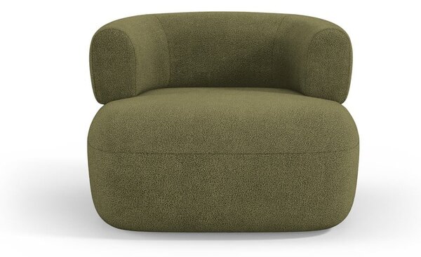 Zielony fotel z materiału bouclé Jenny – Micadoni Home