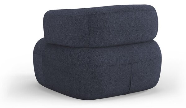 Ciemnoniebieski fotel z materiału bouclé Jenny – Micadoni Home