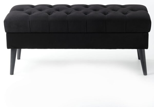 Pikowana pufa ze schowkiem PURE Black