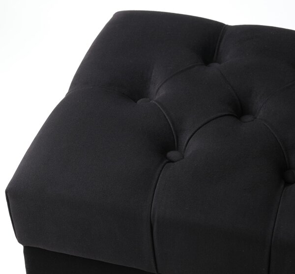 Pikowana pufa ze schowkiem PURE Black