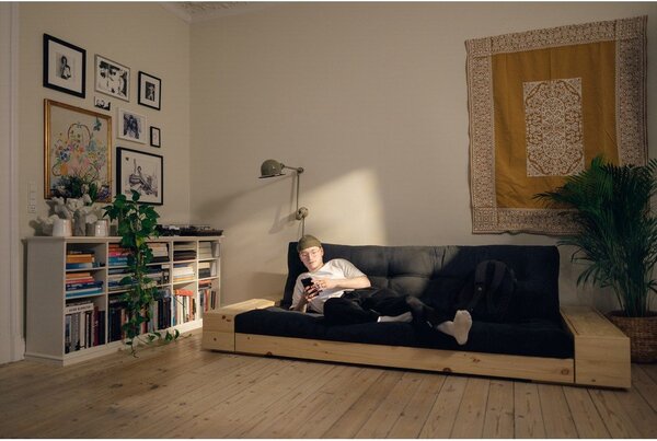 Biała sztruksowa rozkładana sofa 244 cm Base – Karup Design
