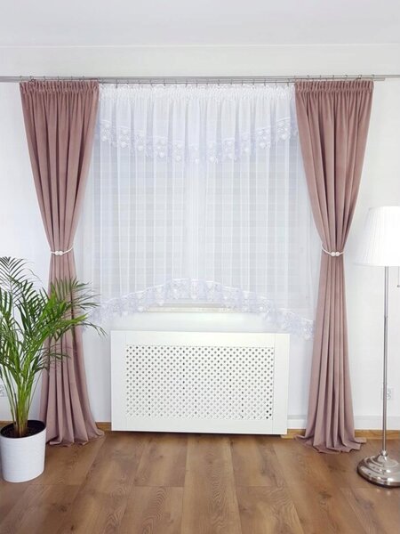 Firana z gipiurÄ 400 x 180 w biaÅe serca