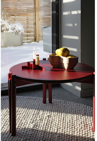 Czerwony okrągły stolik z litego drewna sosnowego ø 60 cm Sticks – Karup Design