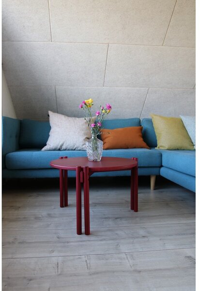 Czerwony okrągły stolik z litego drewna sosnowego ø 60 cm Sticks – Karup Design