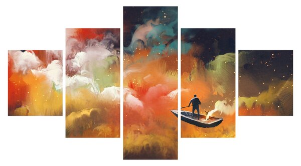 Obraz - człowiek unoszący się w kosmosie (125x70 cm)