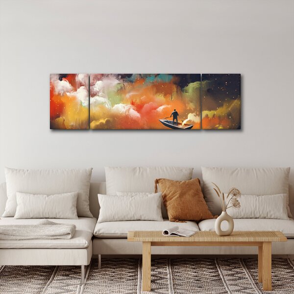 Obraz - człowiek unoszący się w kosmosie (170x50 cm)